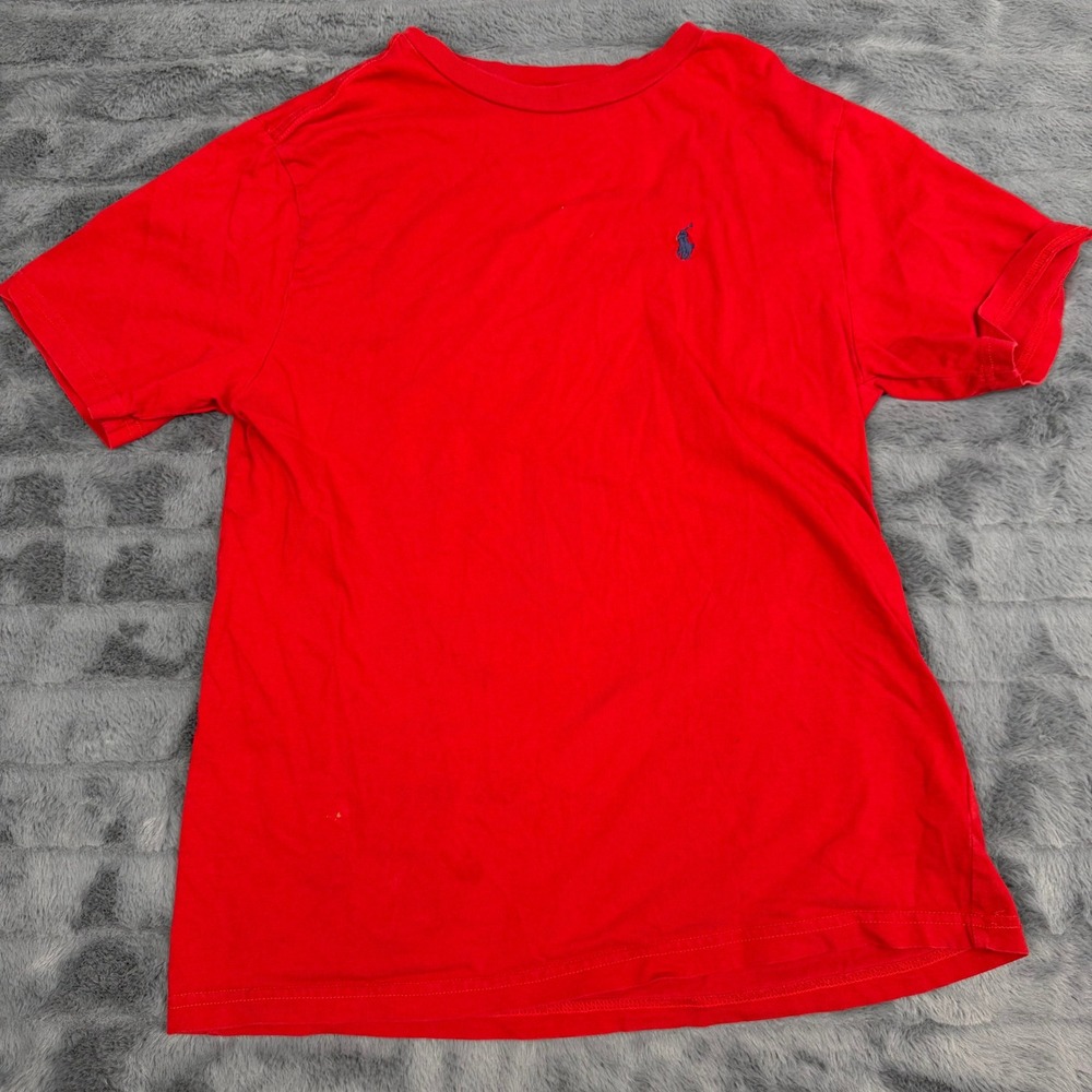 Polo Ralph Lauren Kids Red Short Sleeve Pony Logo Tee Shirt L 14-16 15067